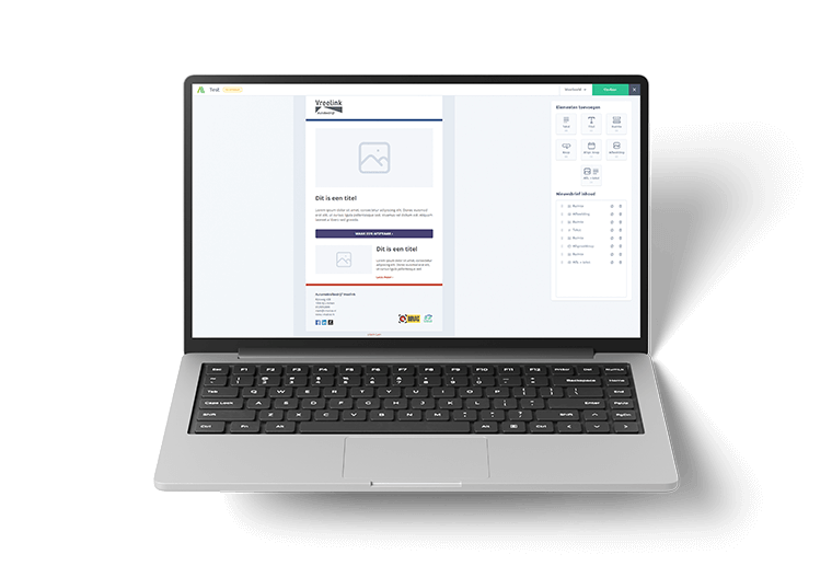 M3 - Campagnemanager - Laptop die de Campagnemanager weergeeft